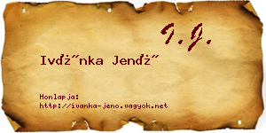 Ivánka Jenő névjegykártya