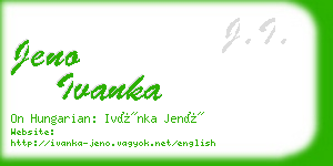 jeno ivanka business card